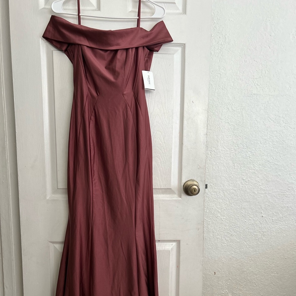Davids Bridal Elegant Off-Shoulder Dress